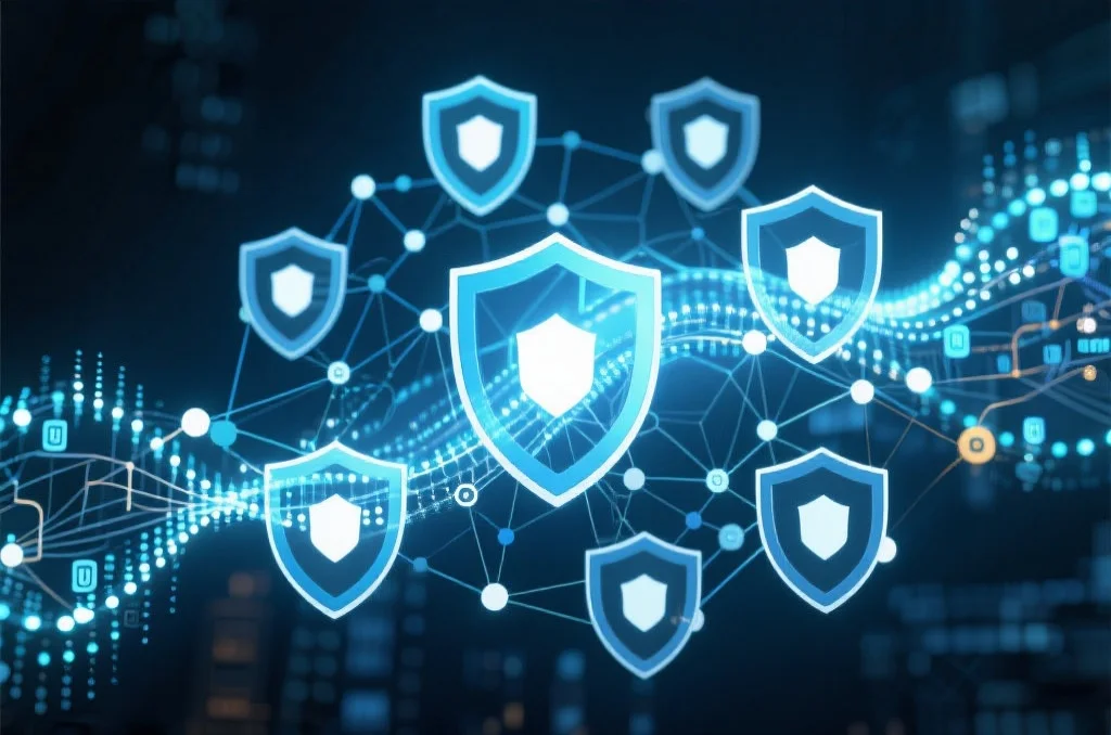 数据安全和信任的抽象概念图