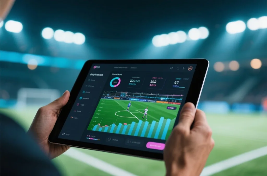 用户正在使用在线体育应用浏览比赛数据和新闻